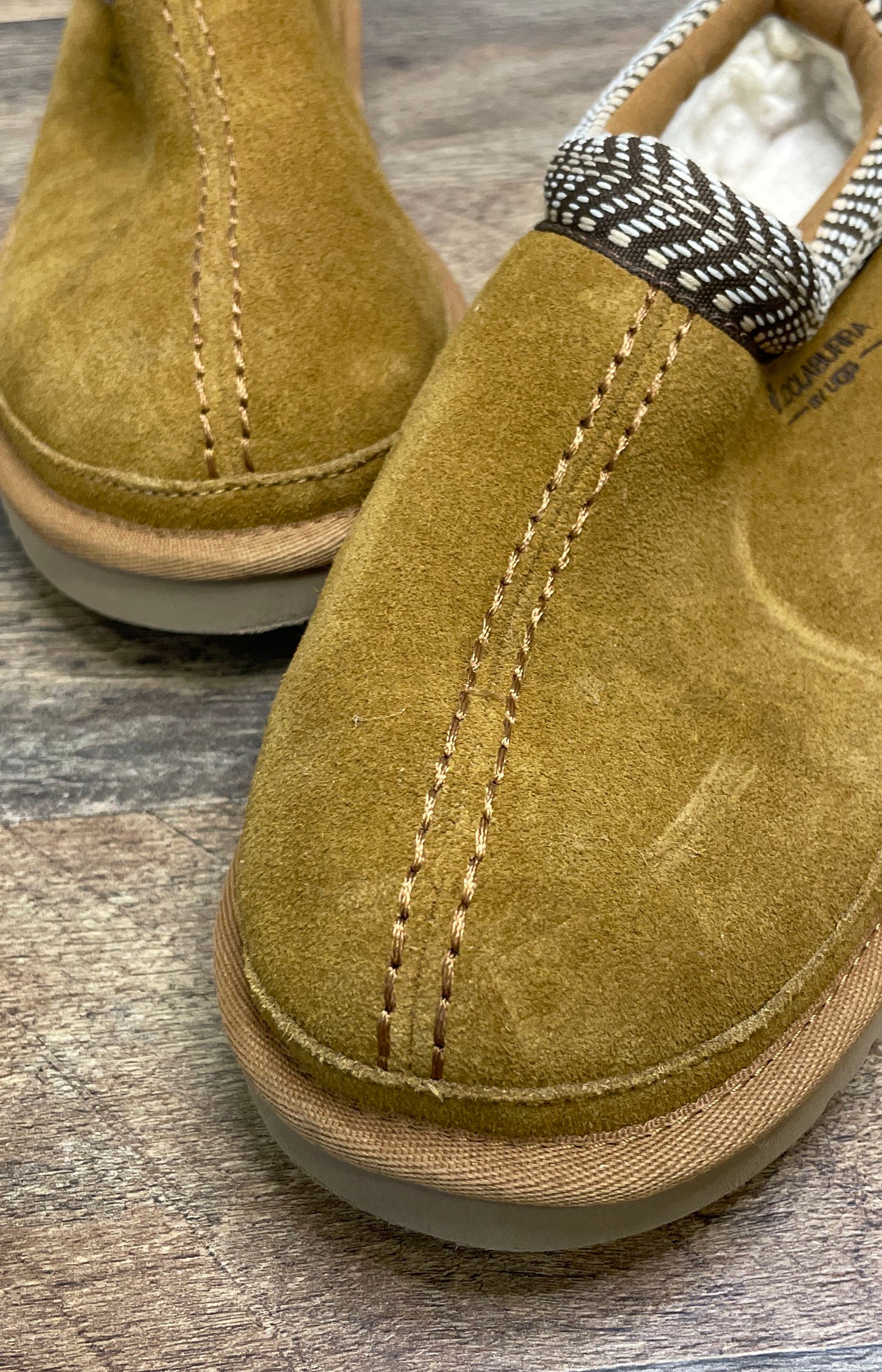 Koolaburra by UGG Burree Chestnut Suede Platform Slippers Women's Size 8