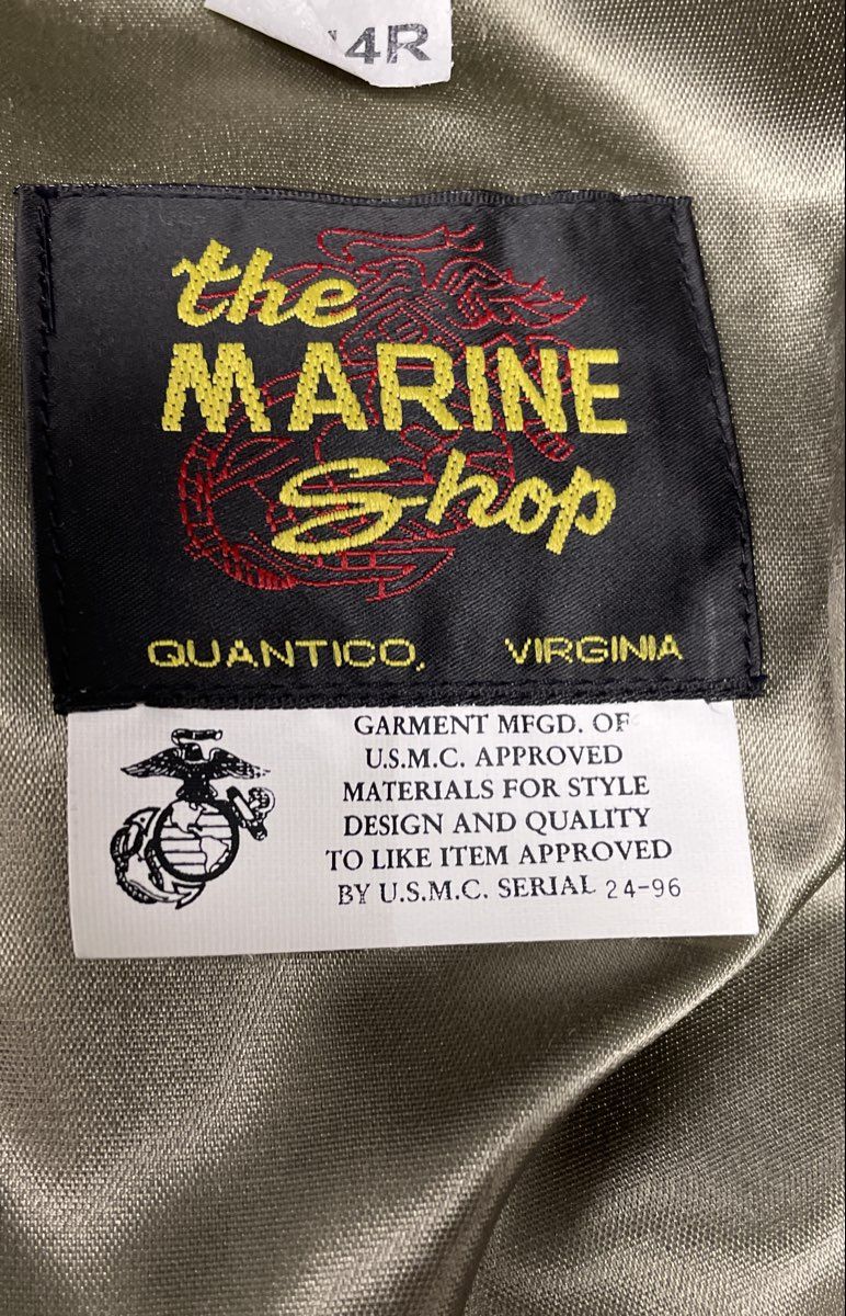The Marine Shop Men's Khaki USMC Approved All-Weather Trench Coat Sz 44R