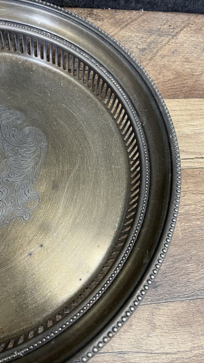 Vintage Style Sliver-Plated Serving Tray