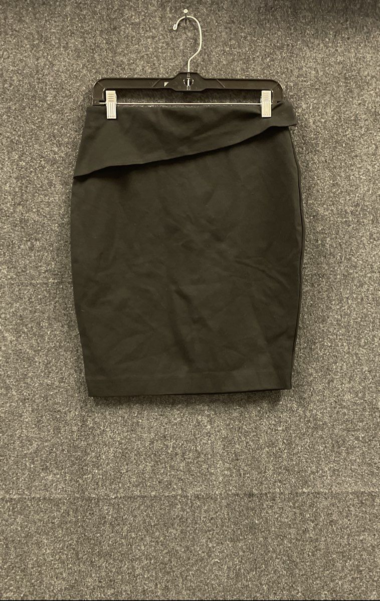 Express Women's Black Pencil Skirt Asymmetrical Foldover Waist NWT Size S