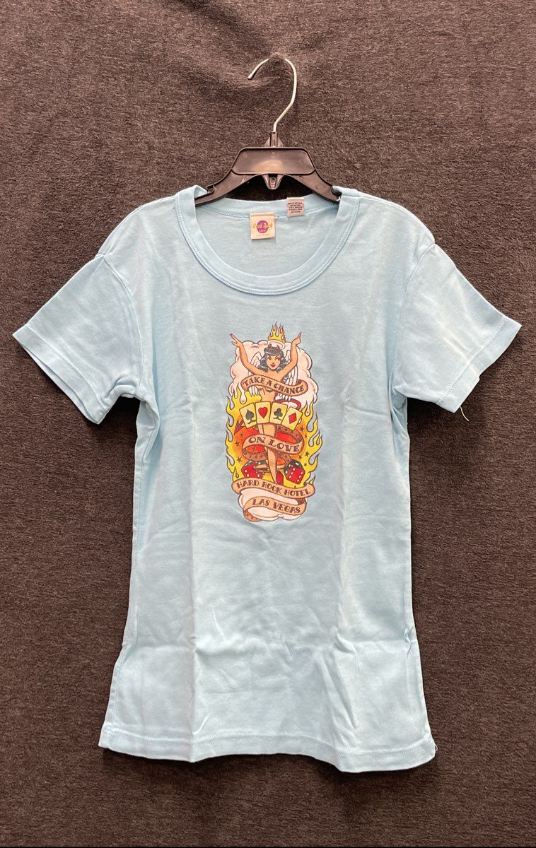 Hard Rock Hotel Las Vegas Graphic T-Shirt Take a Chance on Love Pin-Up Sz S