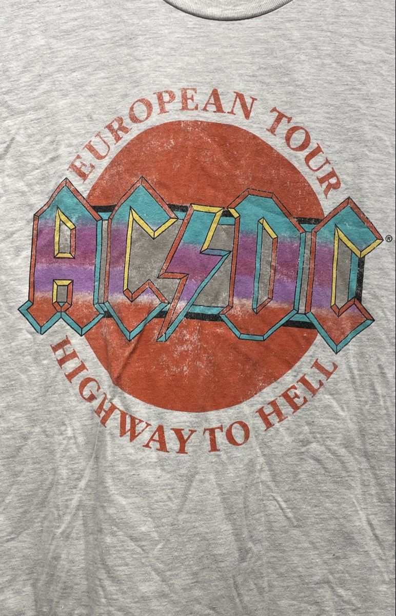AC/DC Highway to Hell European Tour Long Sleeve T-Shirt Reprint Optima Sz M