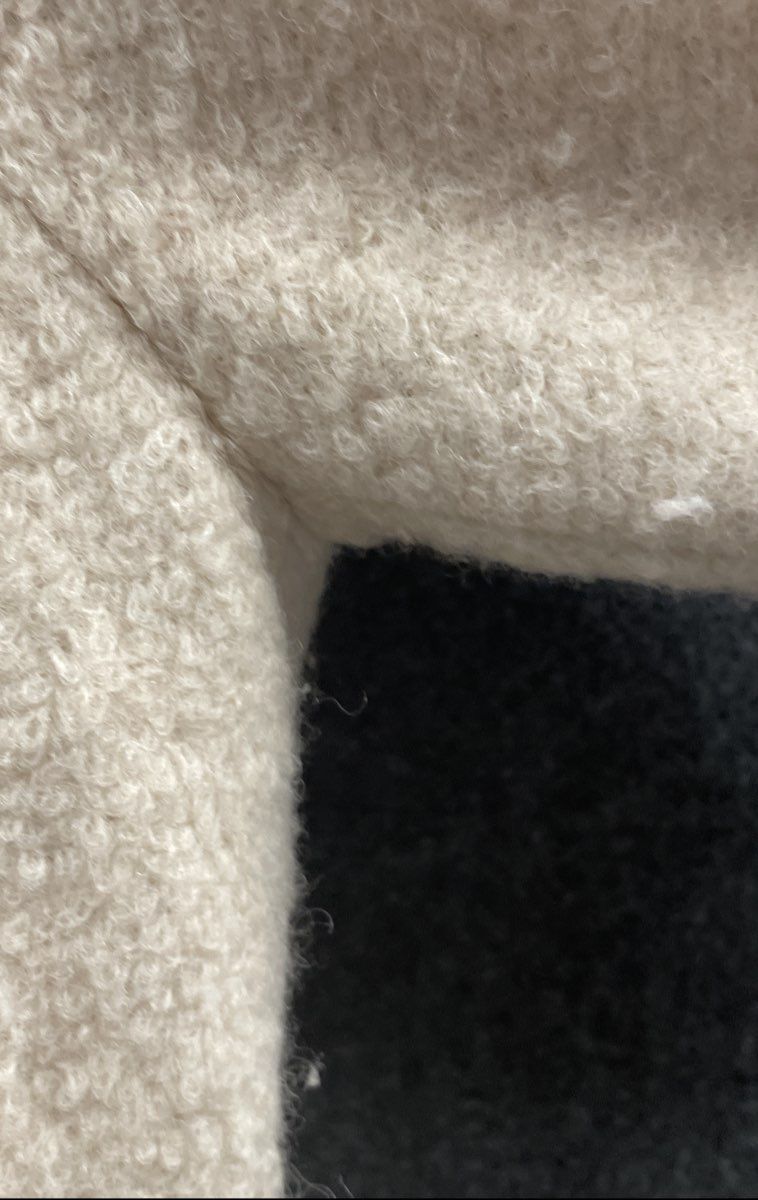 Guess Los Angeles Women's Ivory Wool Blend Asymmetrical Zip Boucle Textured Coat