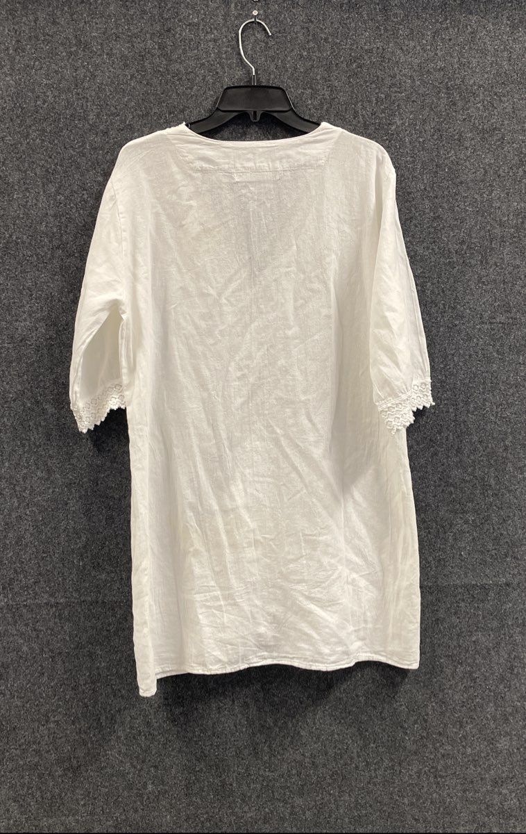 Seaspice White Peruvian Cotton Blouse Top Women's Size Small