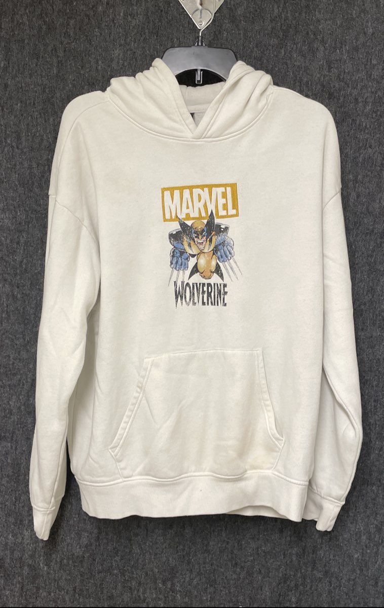 Primark Men's Marvel Wolverine Graphic Pullover Hoodie Off-White Sz M