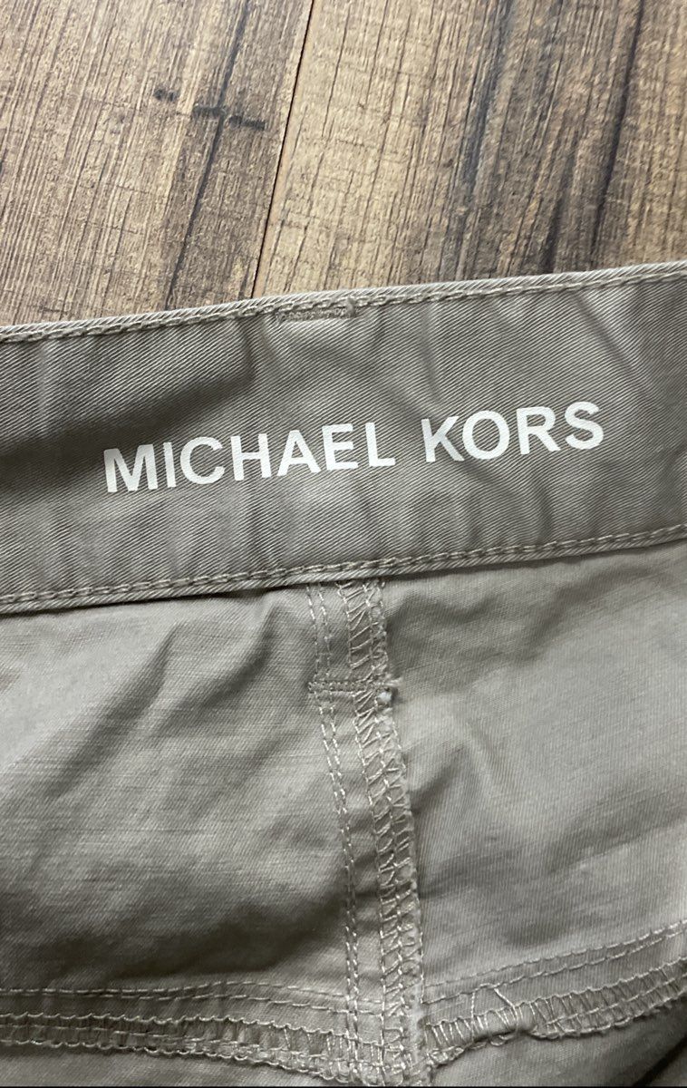 Michael Kors Women's Grey Cotton Blend Straight Leg 5-Pocket Pants Size 32