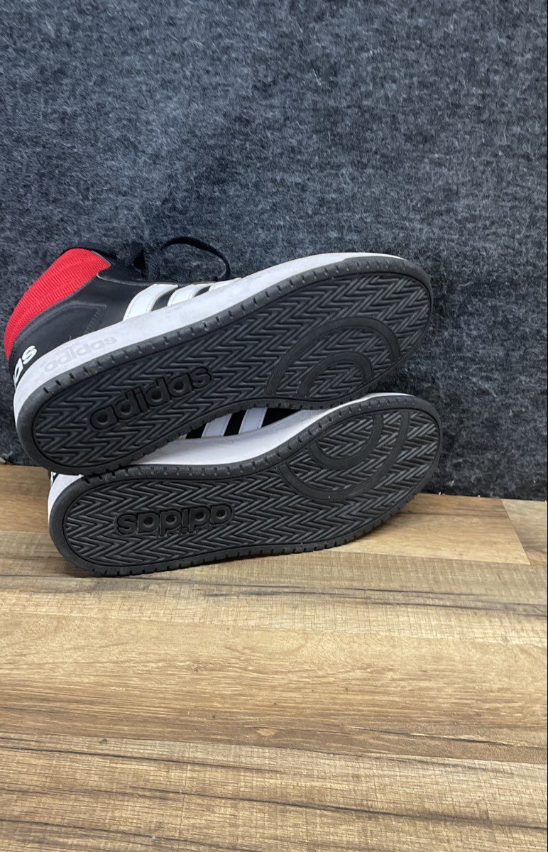 Adidas Hoops 2.0 Mid Black White Red Basketball Sneakers Men's Size 9