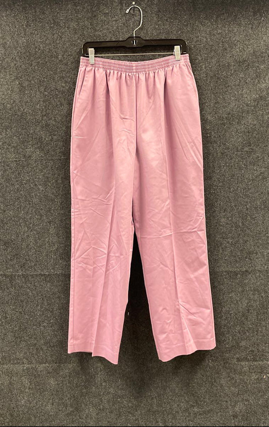 Alfred Dunner Women's Mauve In Bloom Elastic Waist Straight Leg Pants NWT Sz 16P