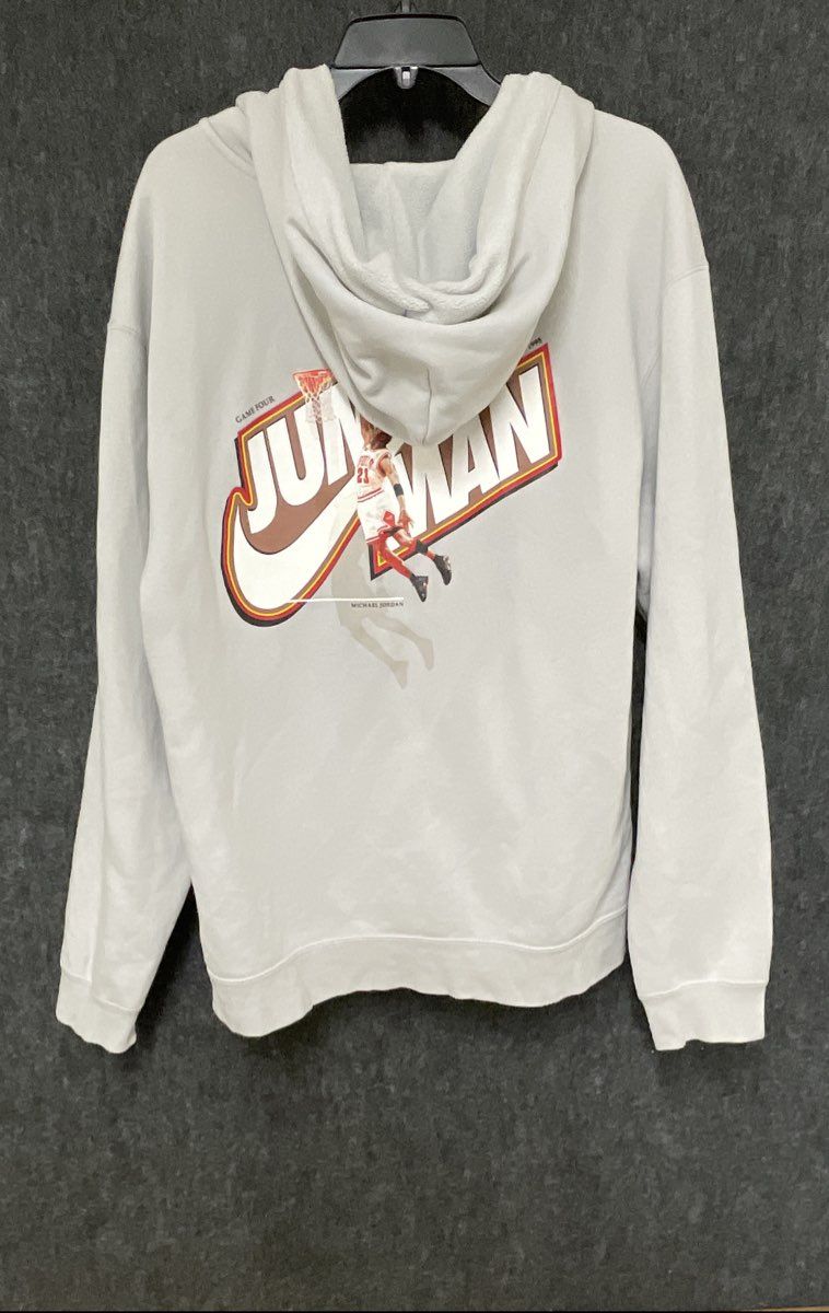 Jordan Men's Full-Zip Hoodie Off-White NBA Finals 1993 Game 4 Graphic Sz L