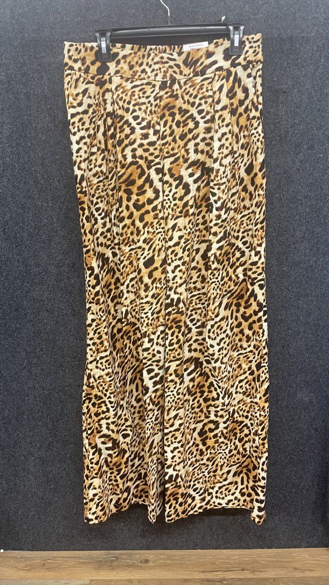 INC International Concepts Women's Leopard Wide Leg High Rise Pants NWT Sz 12