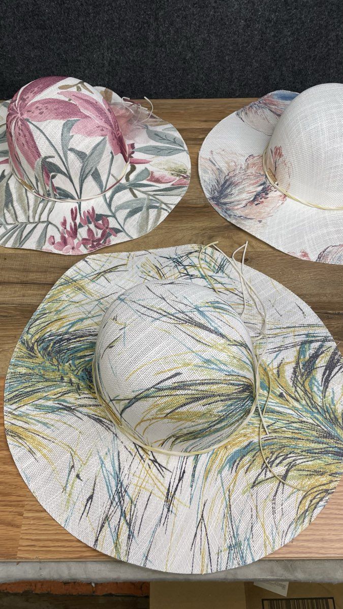 Ellen Tracy Women's Sun Hats Lot of 3 Wide Brim Floral Abstract OS Beach Derby