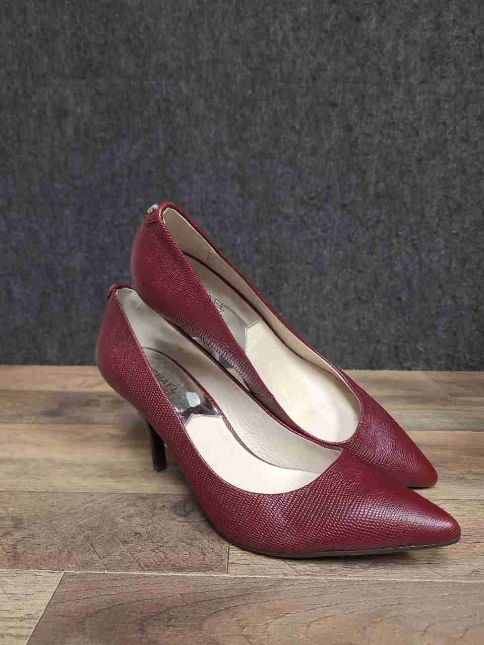 Michael Michael Kors Red Snakeskin Embossed Pointed Toe Pumps Size 9.5