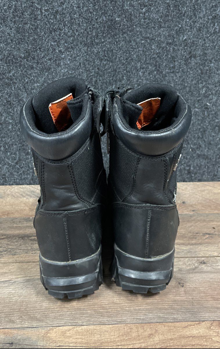 Harley Davidson Black Leather Waterproof Riding Boots Side Zip Size 8