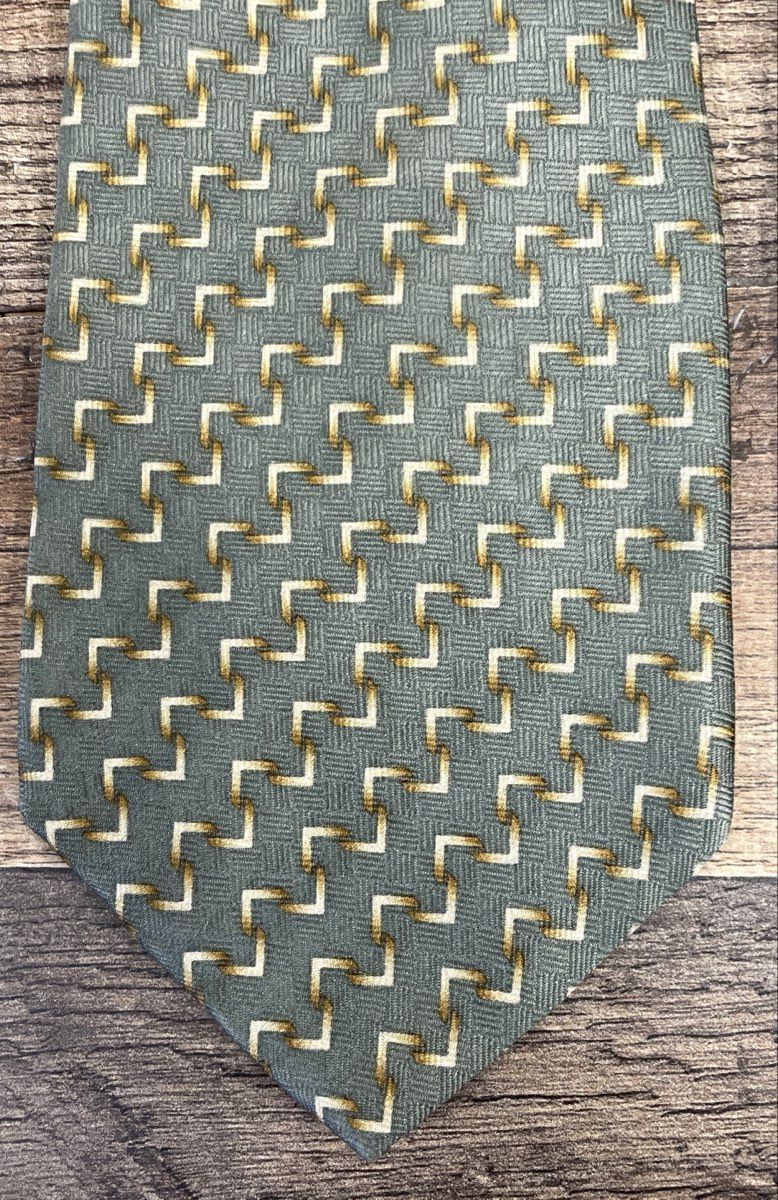 Vintage 90s Bill Bass Men's Silk Neckties Lot 3 Geometric Scroll Medallion
