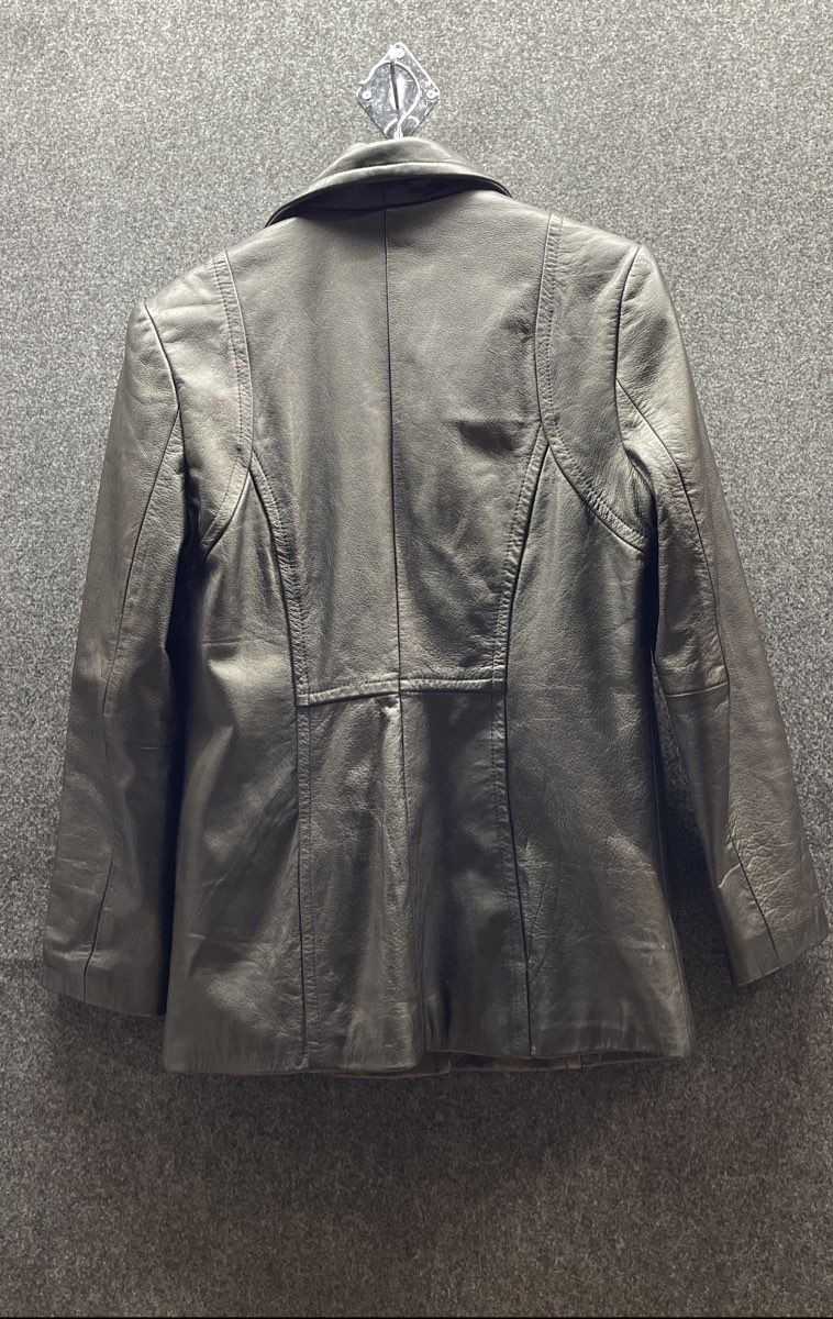 Vintage 90s Sonoma Women's Black Genuine Leather Jacket Blazer Sz S