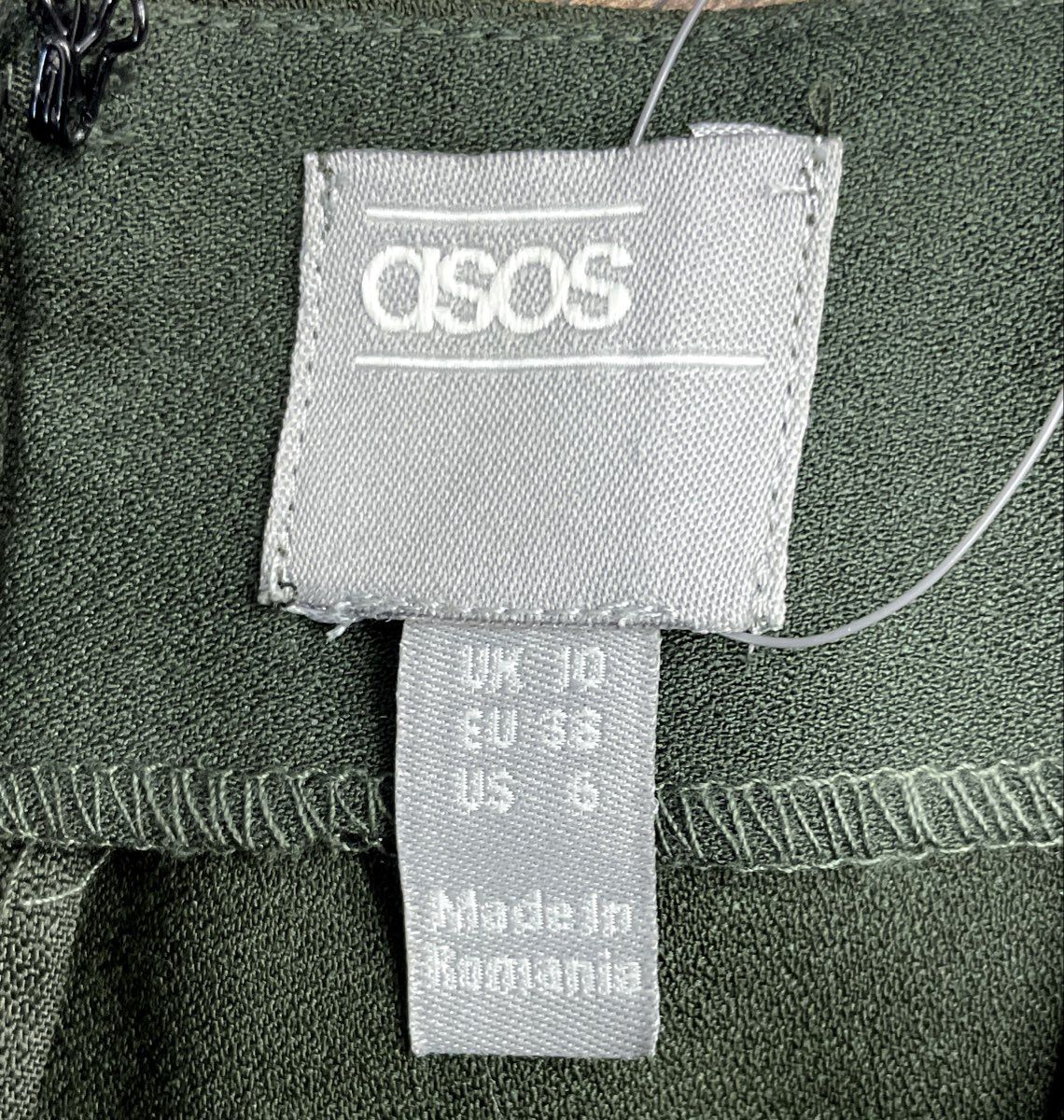 ASOS Women's Green Plunge Neck Bar Detail Sleeveless Jumpsuit Sz 6 NWT