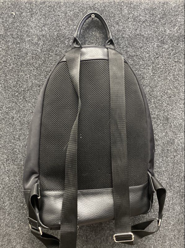 Calvin Klein Black Nylon and Pebble Texture Mixed Media Backpack Bag