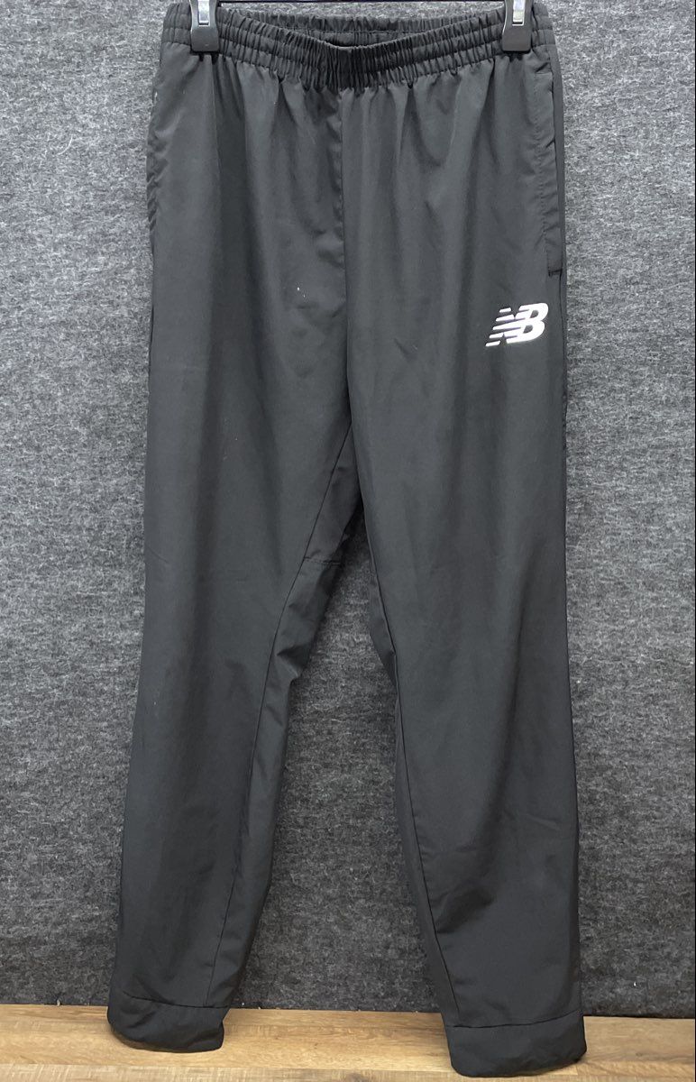 New Balance Men's Black Track Warm-Up Pants Elastic Waist Zippered Ankles Sz L