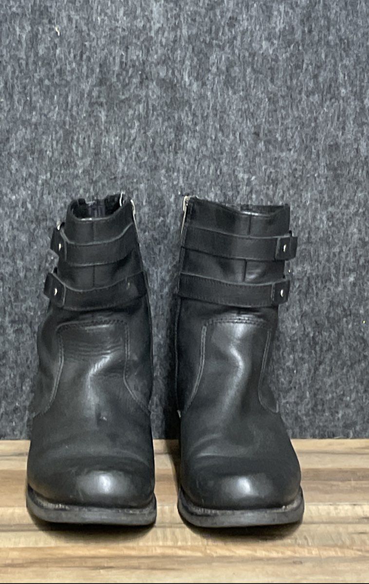 Harley-Davidson Lale Black Leather Side Zip Moto Boots Women's Size 8.5