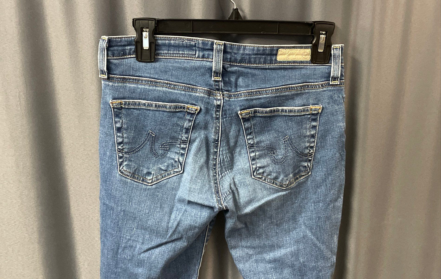 AG Adriano Goldschmied Women's Blue The Legging Ankle Distressed Jeans Sz 27R
