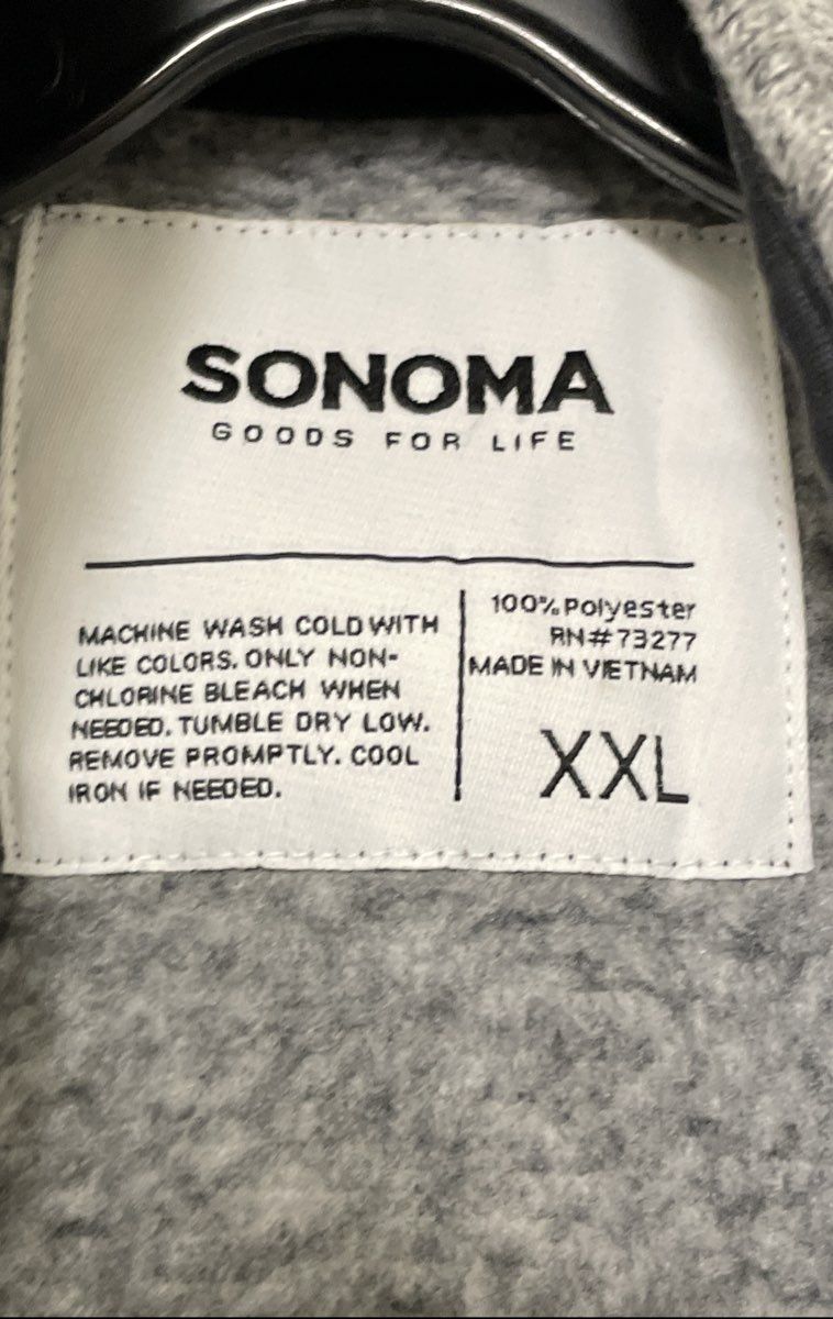 SONOMA Goods for Life Men's Gray Full Zip Fleece Sweater Jacket Sz XXL