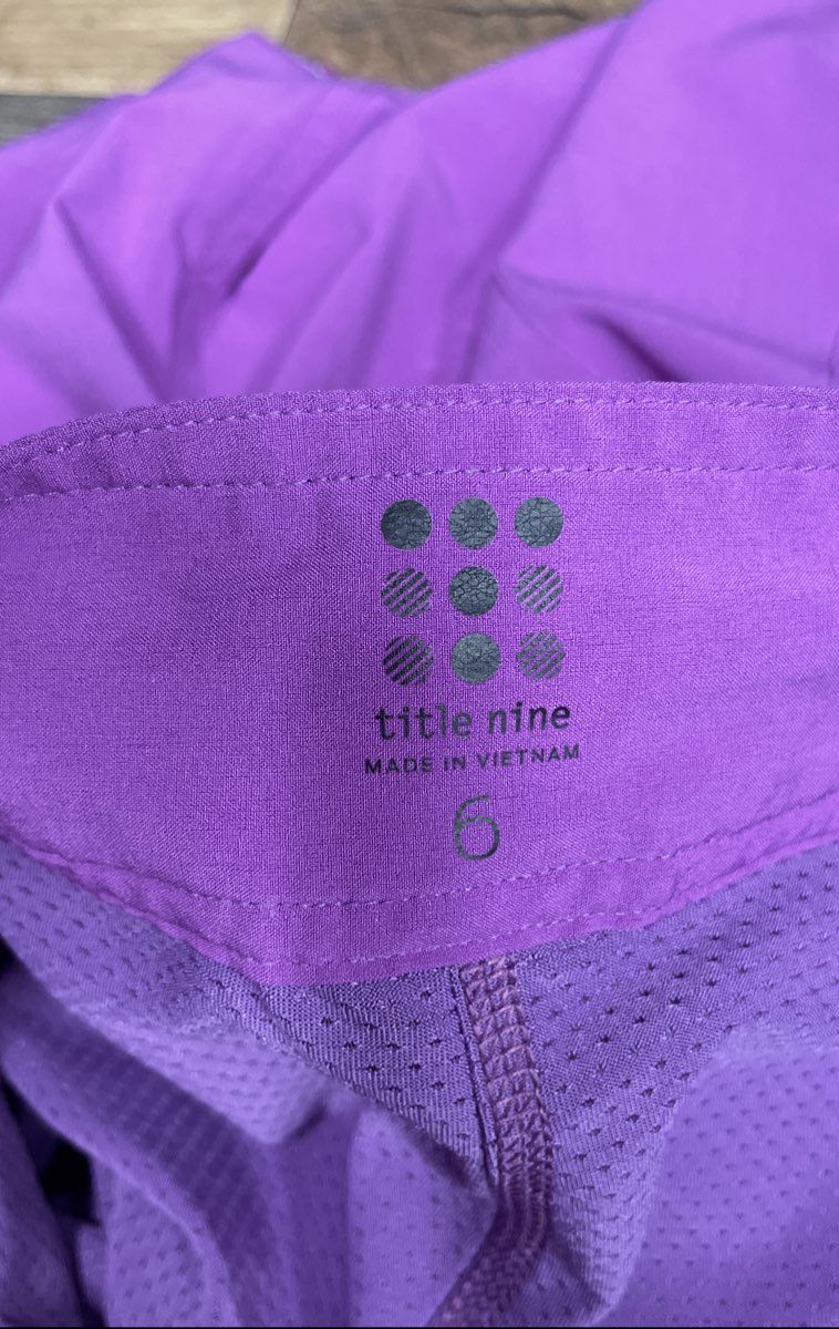 Title Nine Women's Purple Nimblene Skort Zipper Pockets Sport Active Sz 6