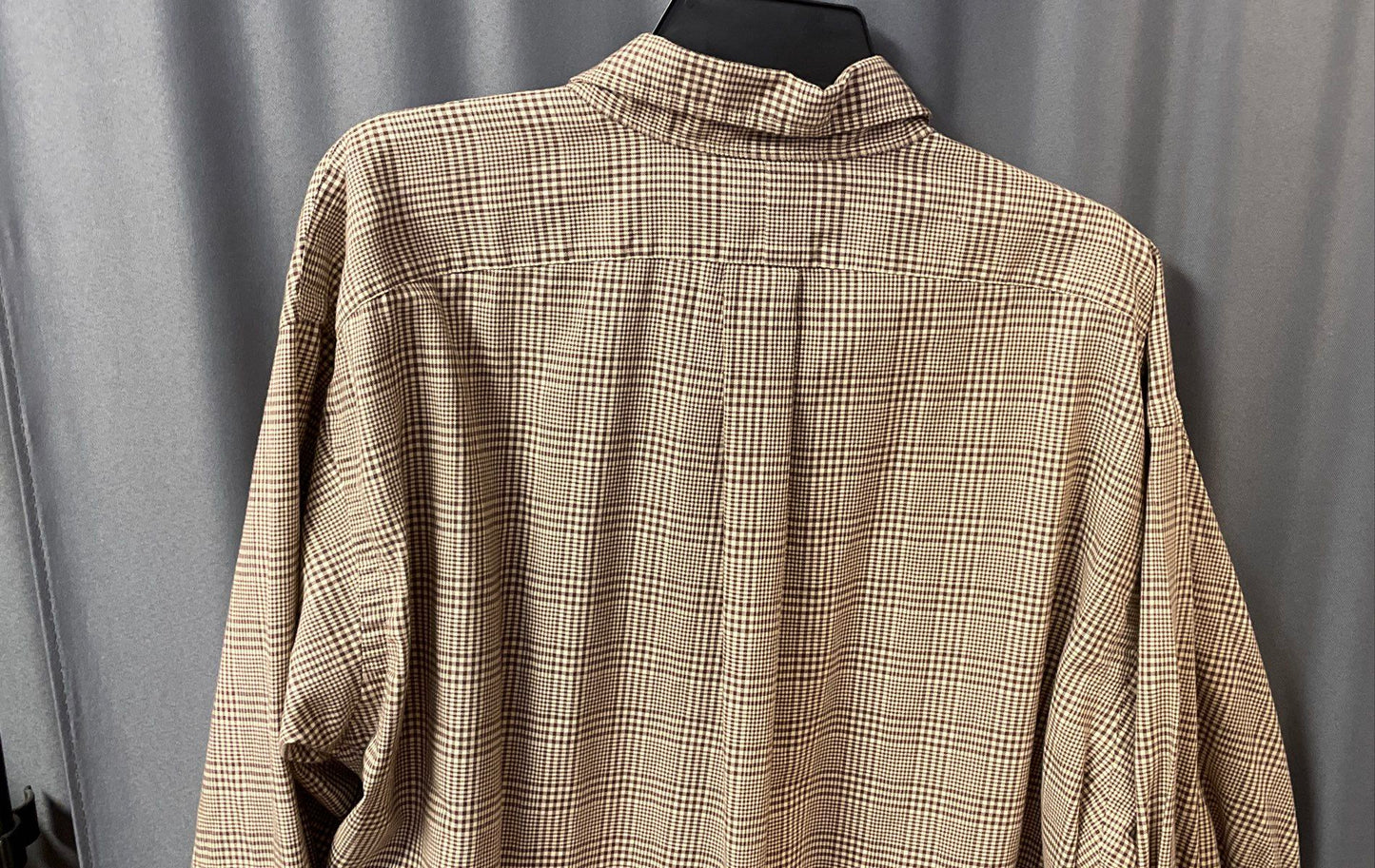 Ralph Lauren Men's Brown White Plaid Blake Cotton Button Down Shirt Size XL