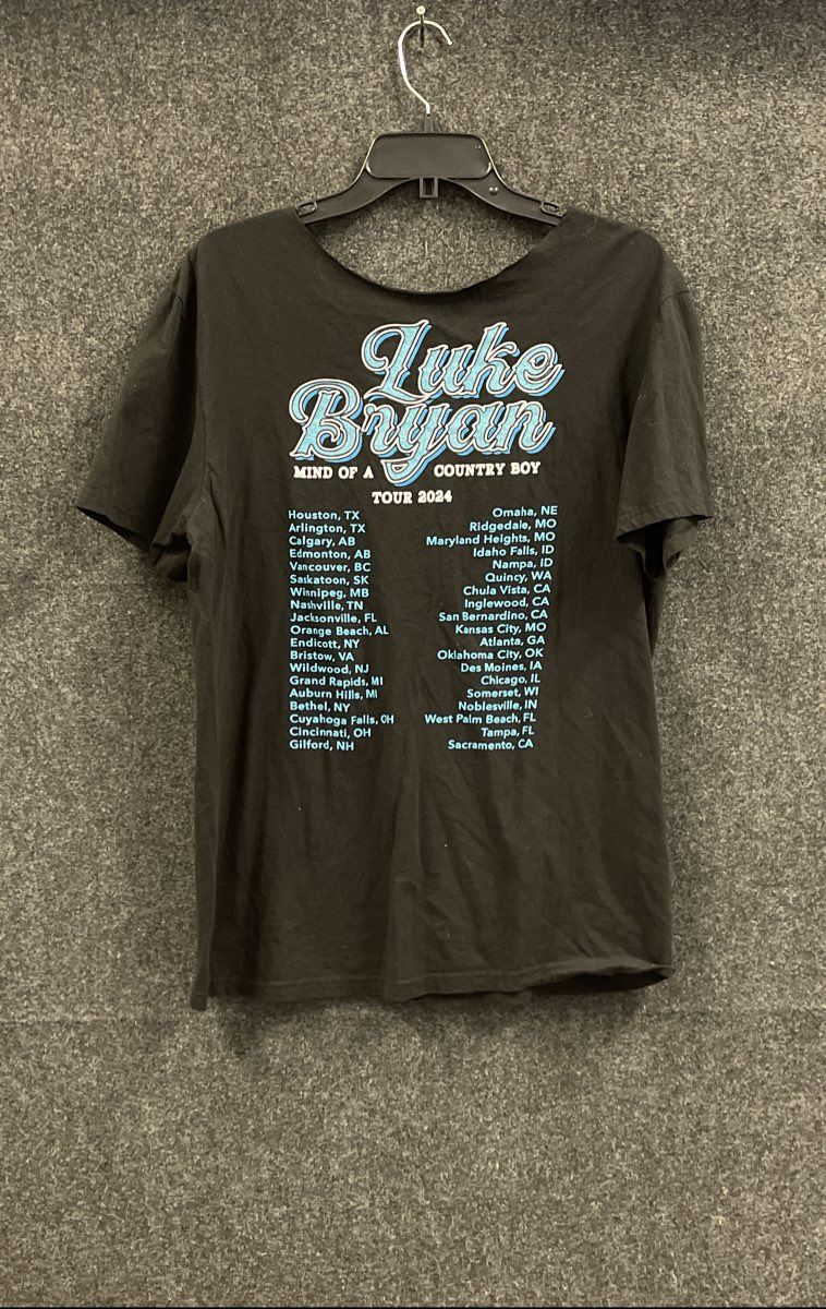 Luke Bryan Mind of a Country Boy 2024 Tour T-Shirt Black Graphic Sz L/XL