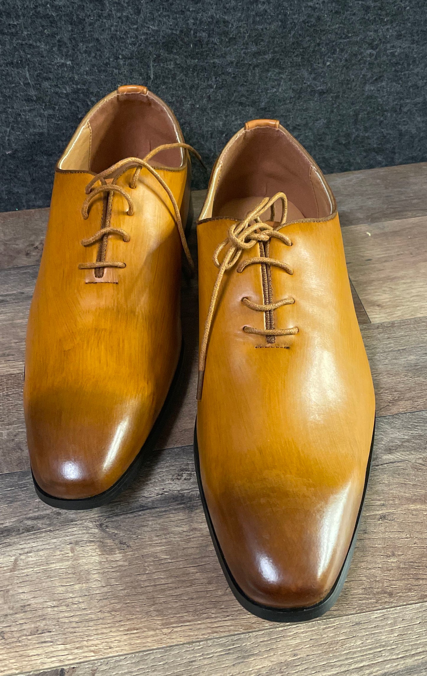 Jonsen Milan Tan Leather Plain Toe Oxford Men's Dress Shoes Size 14