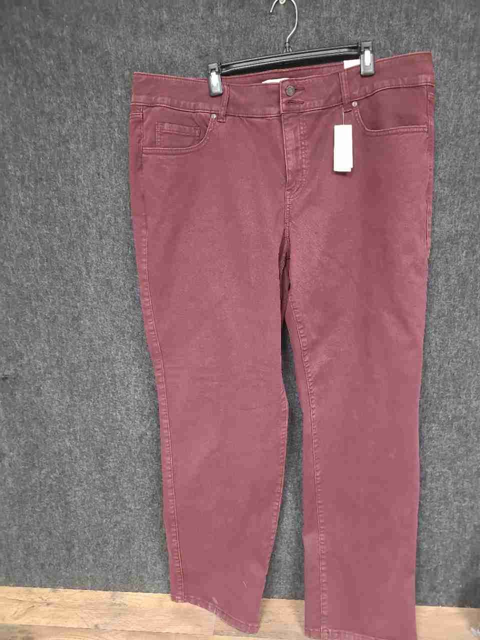 Lane Bryant Women's Burgundy Five-Pocket Straight Leg Pants NWT Size 20