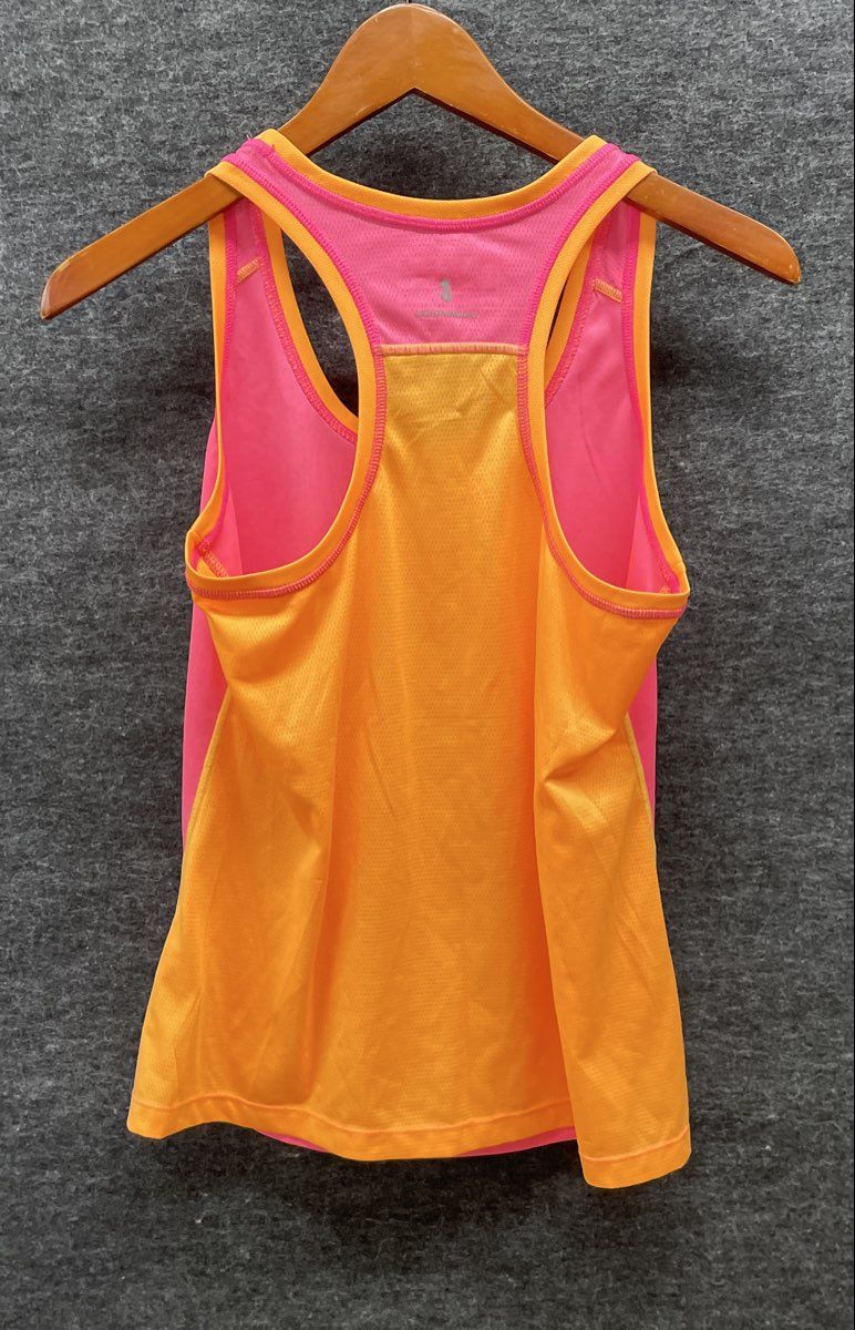 New Balance Pink Orange Colorblock Performance Tank Top Women's Sz S