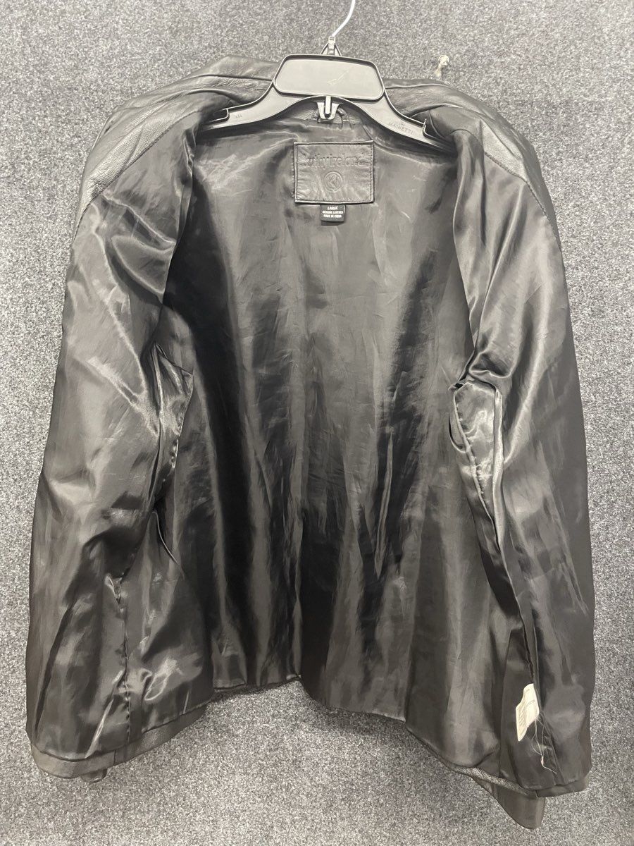 Kathy Ireland Women's Black Genuine Leather Zip Front Jacket Sz L