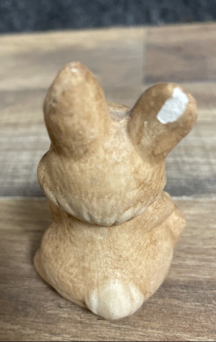 Bunny Rabbit Figurines Lot of 3 Ceramic Bisque Hand Painted Vintage Easter