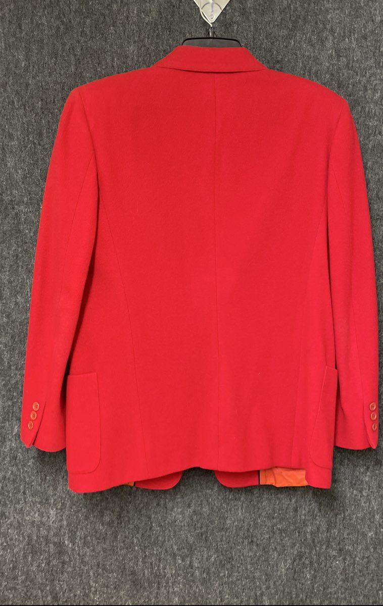 Augustus Women's Red One Button Blazer Suit Jacket Notch Lapel Sz 6