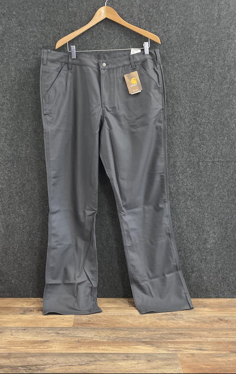 Carhartt Women's Grey Rugged Flex Loose Fit Canvas Work Pants NWT Size 18 Tall