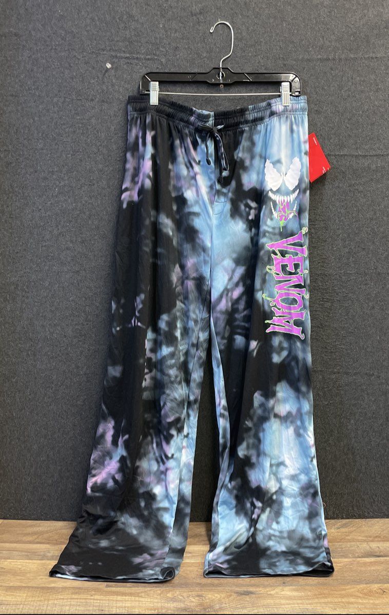 Marvel Men's Venom Pajama Set Black Tie Dye XL Shirt Large Pants Mismatched