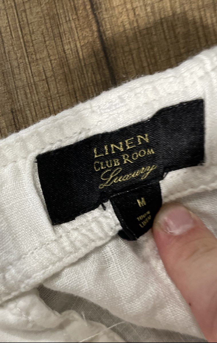 Club Room Men's Lux Linen Pant Pure White 100% Linen Drawstring Size M NWT