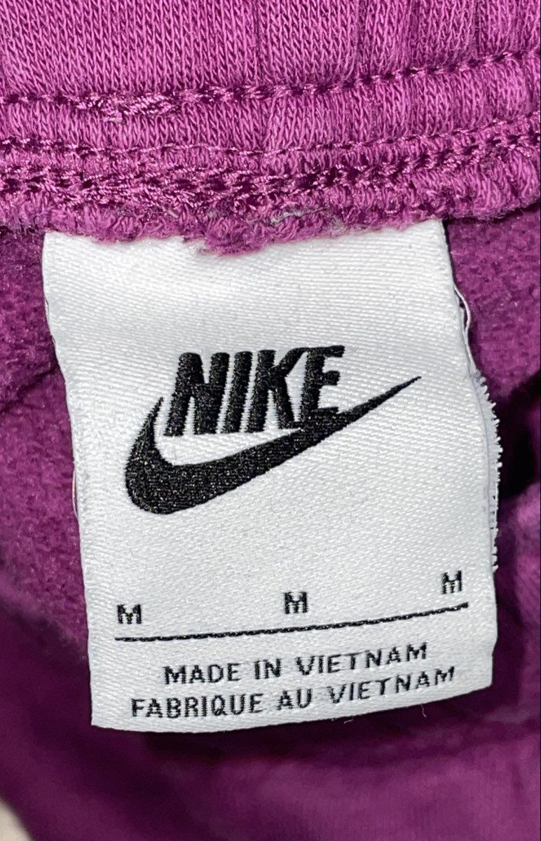 Nike Women's Club Fleece Joggers Purple Magenta Embroidered Sweatpants Sz M