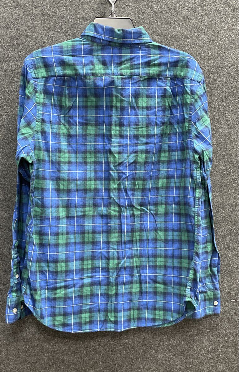Nautica Men's Blue Green Plaid Long Sleeve Button Down Cotton Shirt NWT Sz S
