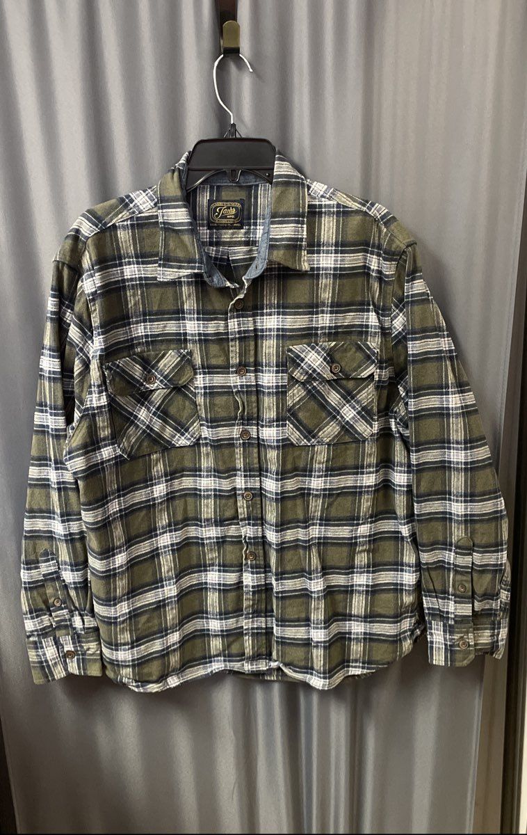 Jach's Mfg. Men's Heritage Flannel Shirt Green Blue Plaid Size XXL