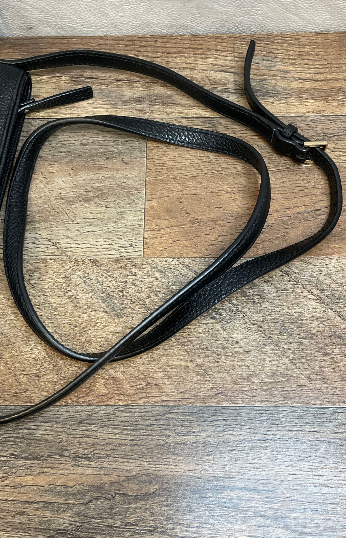 Kate Spade New York Black Pebbled Leather Crossbody Bag Gold Hardware Tassel