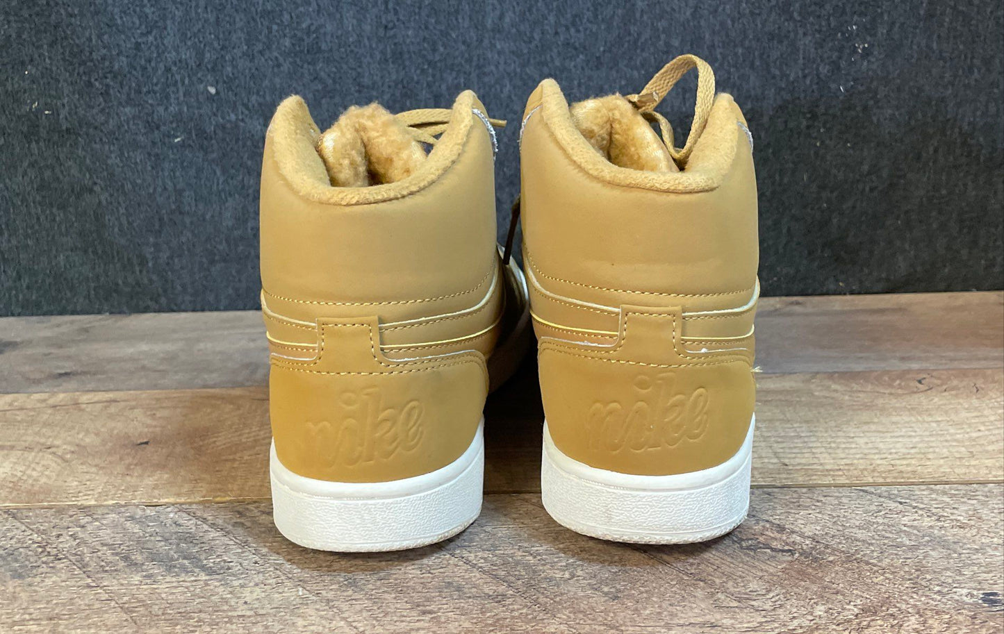 Nike Ebernon Mid Winter Wheat Gold Lifestyle High Top Shoes Women's Size 7.5