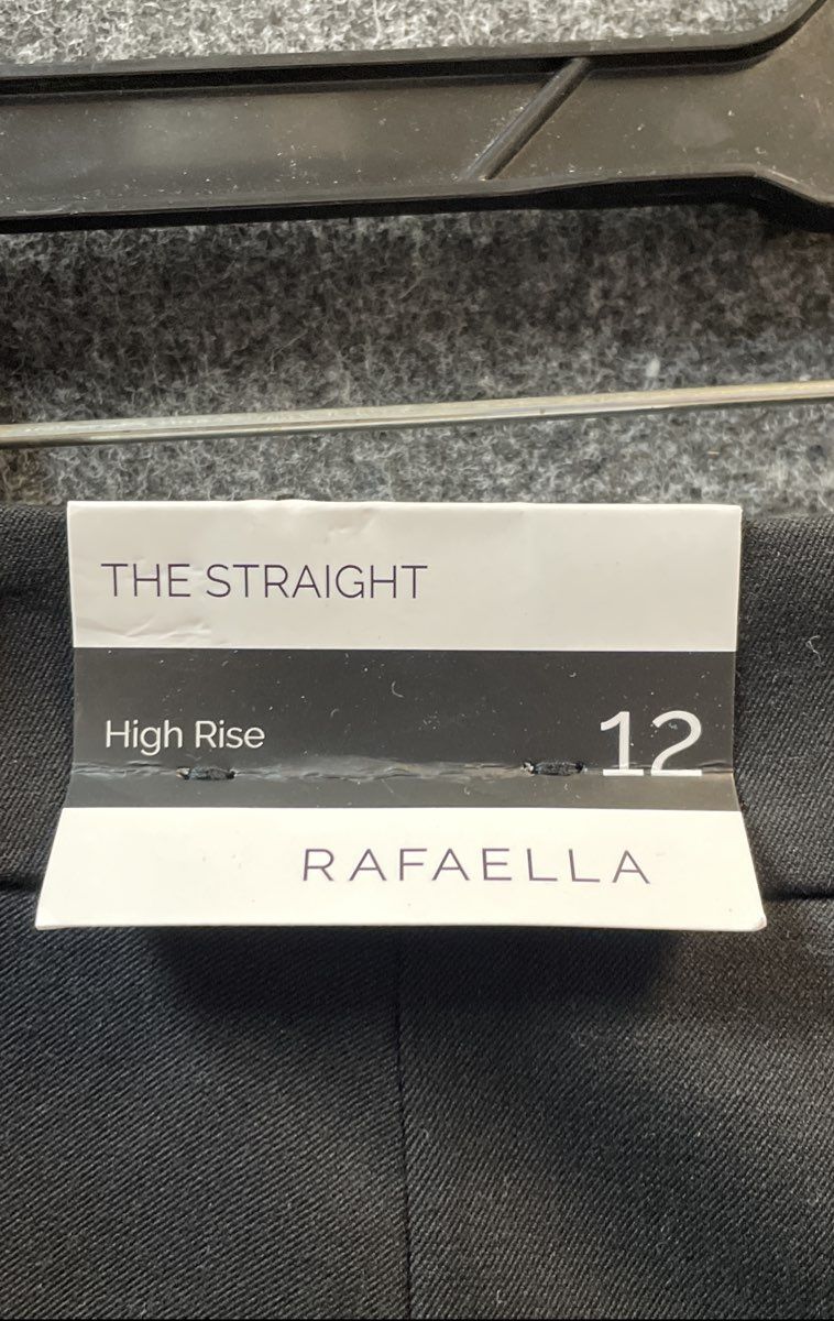 Rafaella Women's The Straight Pants Black High Rise Stretch Trousers Sz 12 NWT