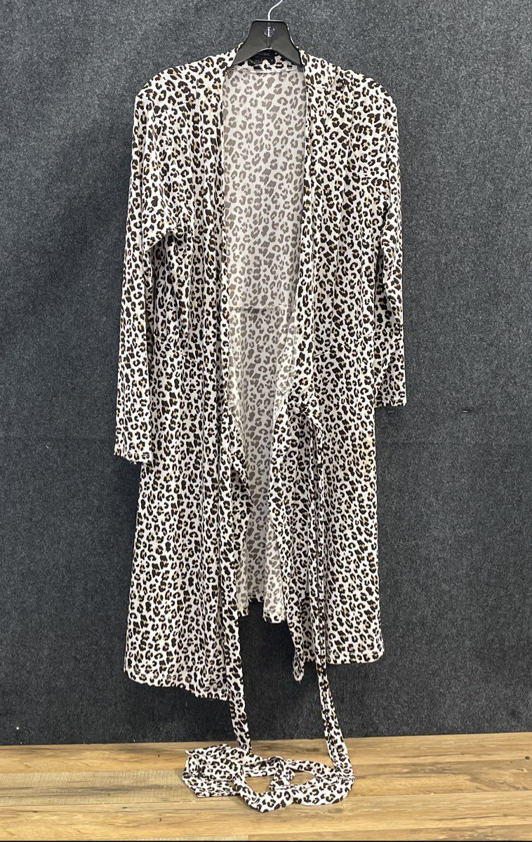 Banana Republic Women's Cheetah Print Long Sleeve Midi Wrap Dress Size LP