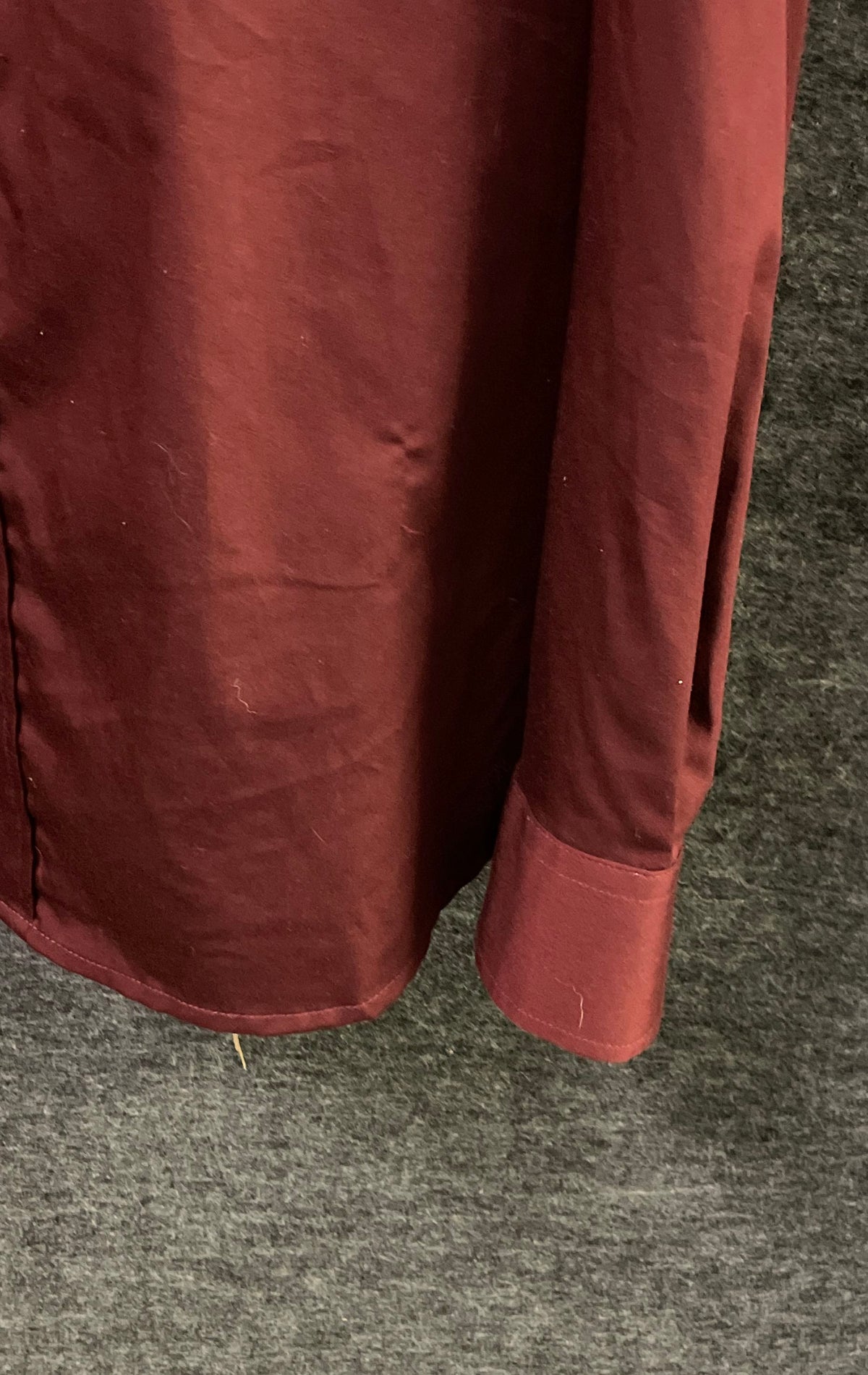 Alex Vando Men's Button Up Shirt Dark Red Long Sleeve Easy Care Size M
