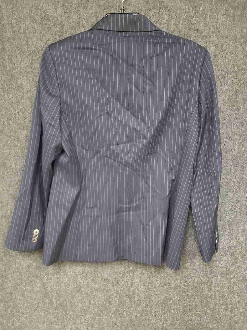 Brooks Brothers Women's Navy Blue Pinstripe Wool Silk Blazer Size 8