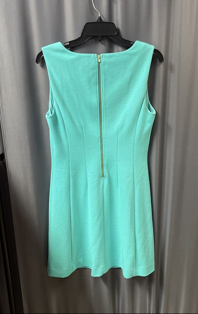 Lilly Pulitzer Women's Turquoise Knit Dress Sleeveless Textured Ribbed Sz M