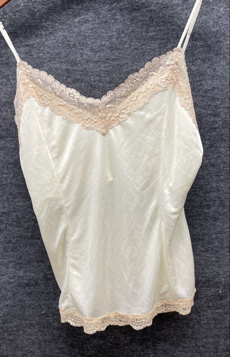 Vintage 90s Victoria's Secret Women's White Satin Lace Chemise Nightgown L NWT