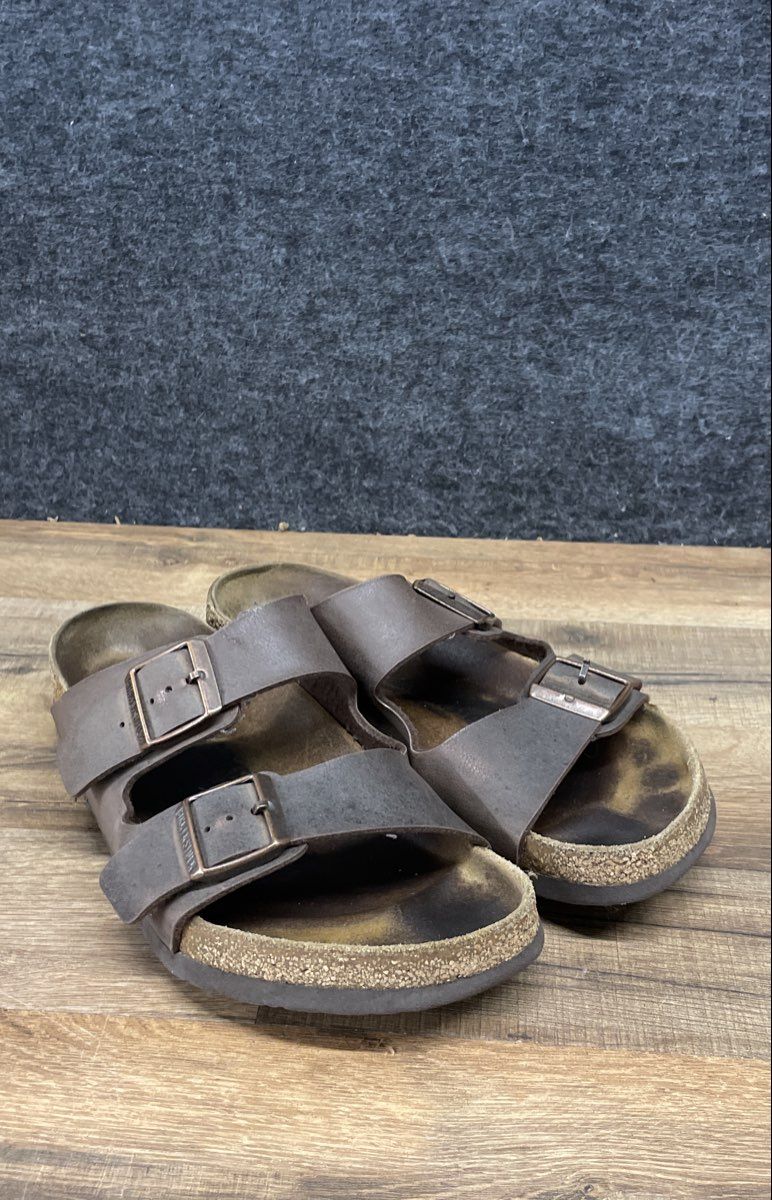 Birkenstock Arizona Brown Leather Two-Strap Sandals Size Men's 8 / Women's 10