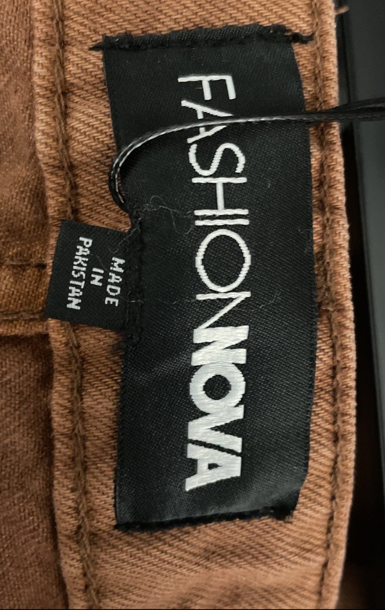 Fashion Nova Women's Alexandra Twill Wide Leg Barrel Pants Rust NWT Size 2X